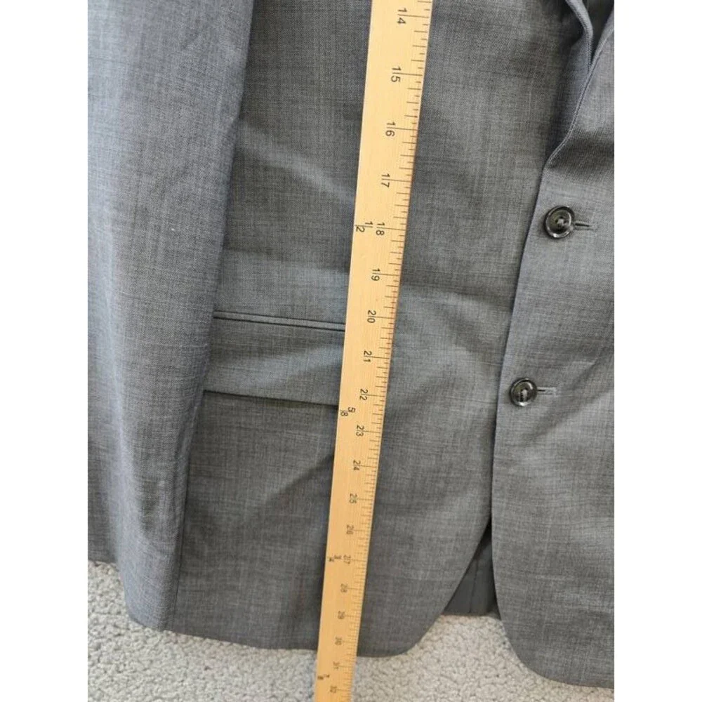 Calvin Klein Slim-Fit Wool Stretch Suit Jacket Men's 40L Gay Heather Long Sleeve